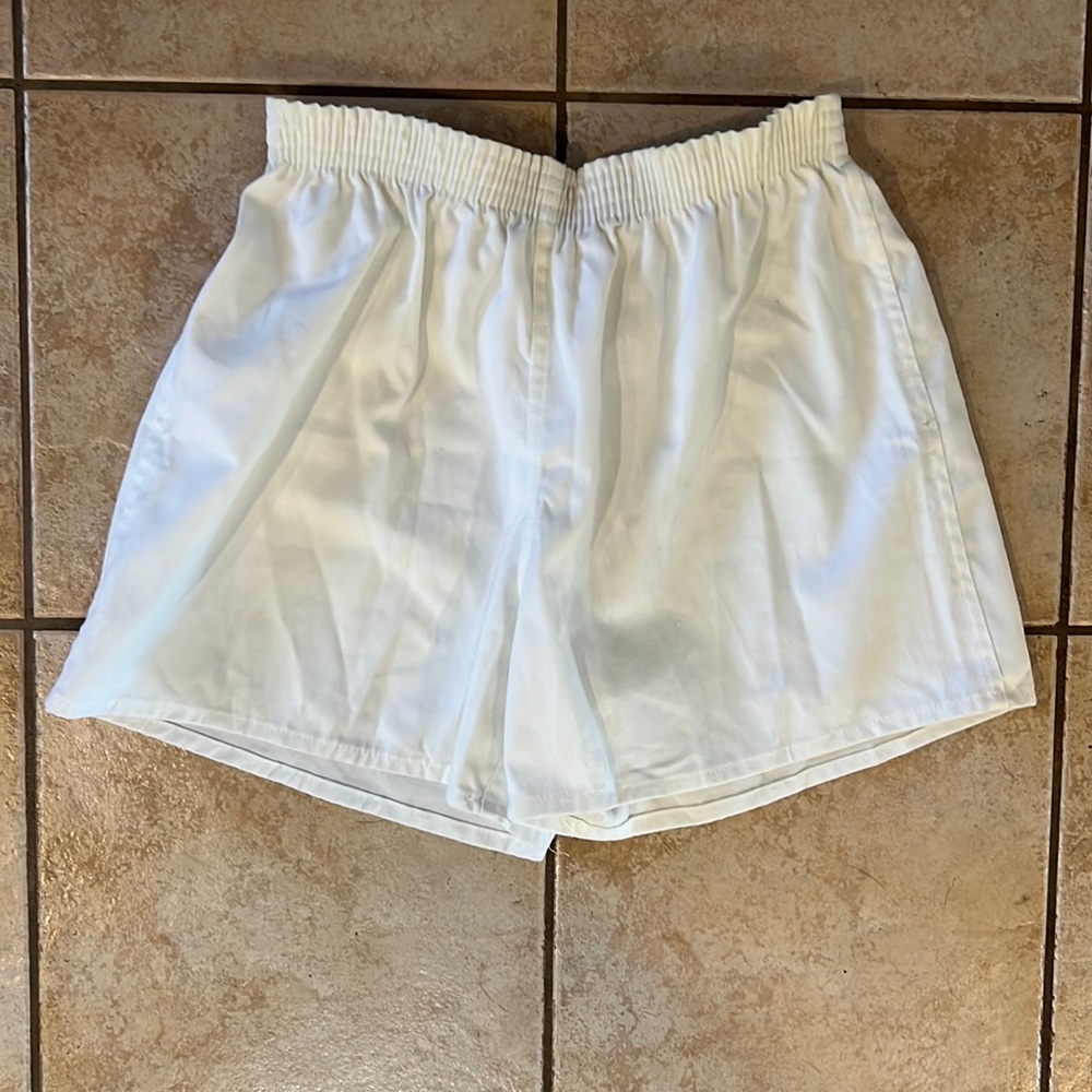 VTG Soffe WHITE High Waisted Pull-on with Elastic band Shorts, Sz‎ M/L
